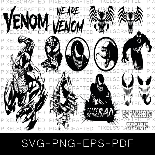 Venom SVG Bundle, Venom Cut file, Clipart, Marvel Villain SVG Bundle