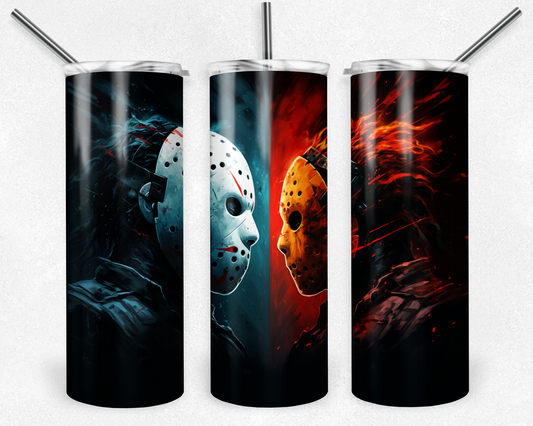 Jason Voorhees 20oz Sublimation Tumbler Designs, Jason Voorhees Straight Skinny Tumbler Wrap PNG