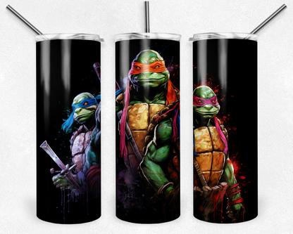 Ninja Turtles 20oz Sublimation Tumbler Designs, Teenage Mutant Ninja Turtles Straight Skinny Tumbler Wrap PNG