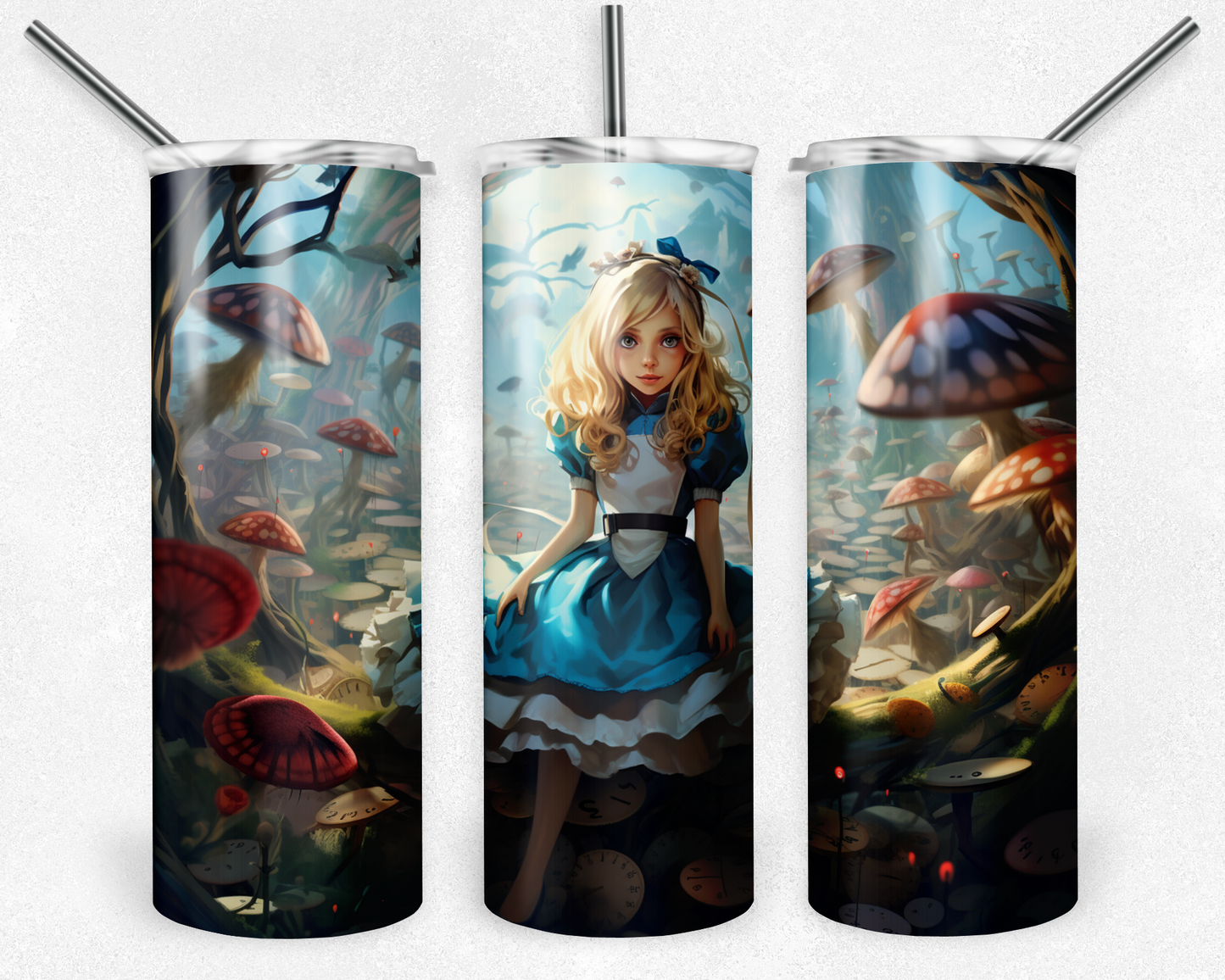 Alice in Wonderland 20oz Sublimation Tumbler Designs, Alice in Wonderland Straight Skinny Tumbler Wrap PNG