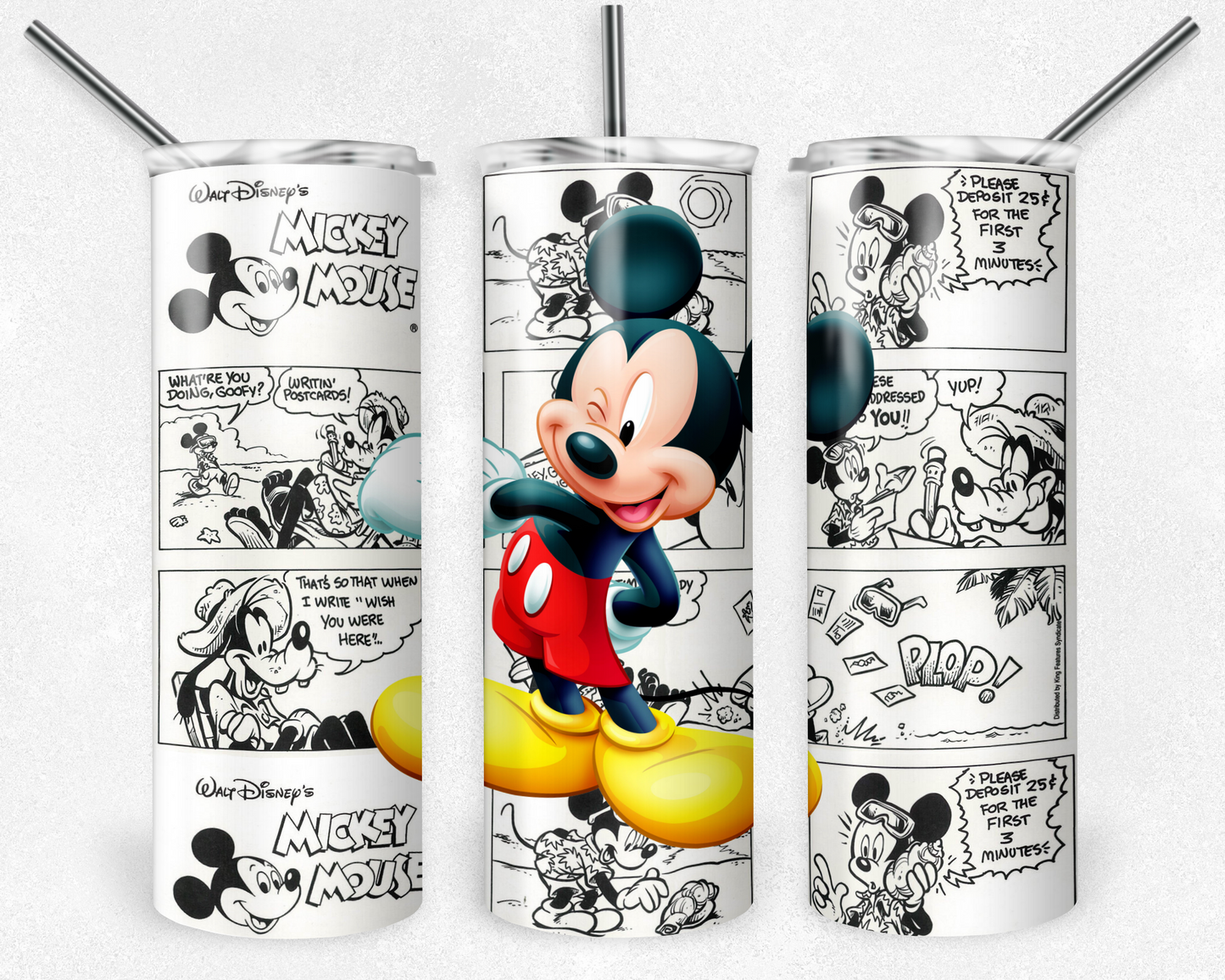 Mickey Mouse 20oz Sublimation Tumbler Designs, Disney Straight Skinny Tumbler Wrap PNG