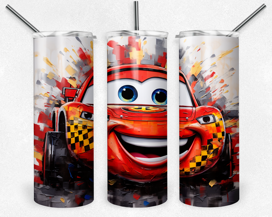 Disney Cars 20oz Sublimation Tumbler Designs, Lightning Mcqueen Straight Skinny Tumbler Wrap PNG