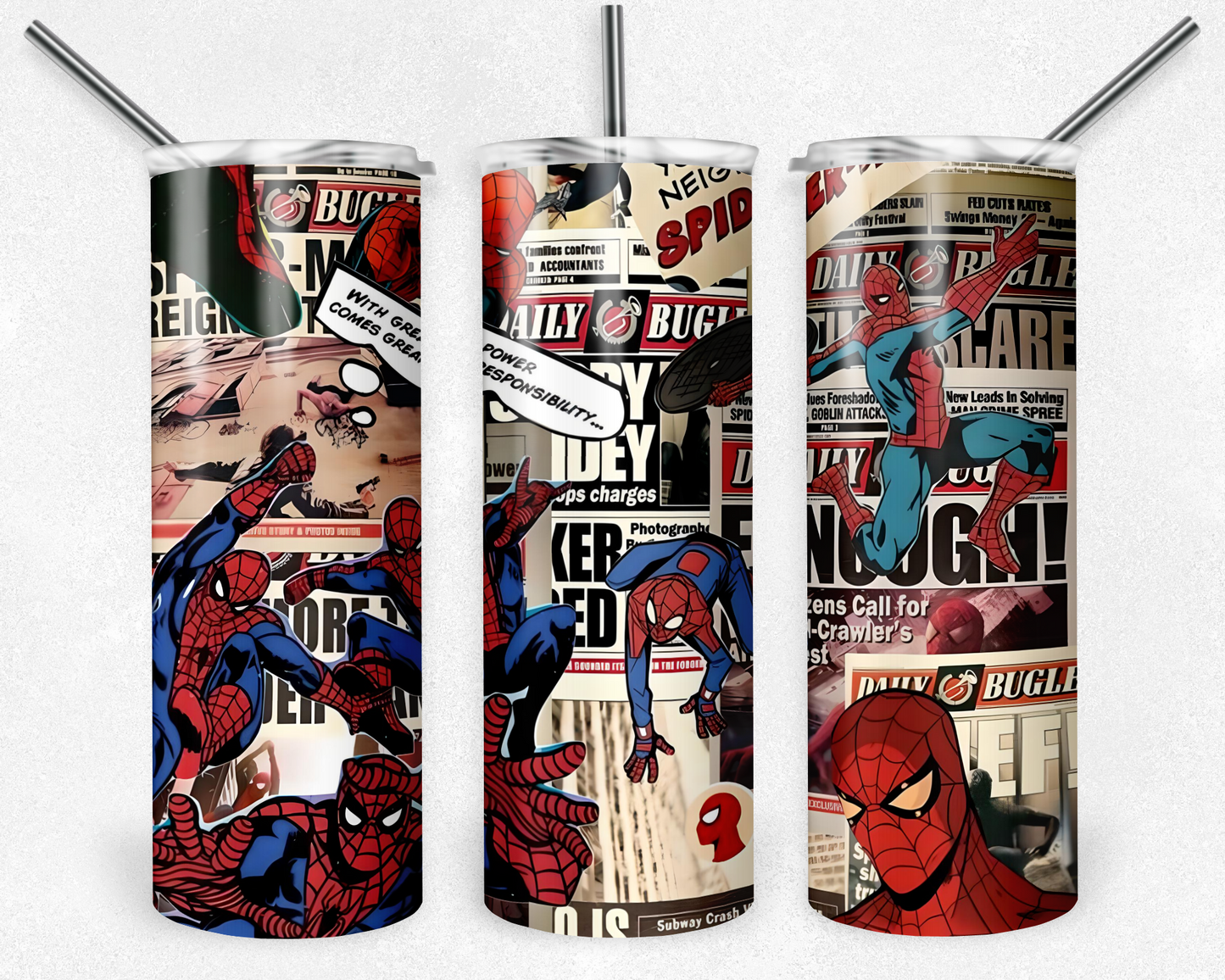 Spiderman 20oz Sublimation Tumbler Designs, Superhero Straight Skinny Tumbler Wrap PNG