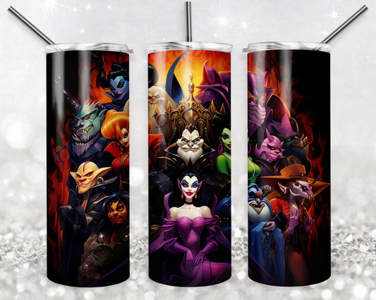 Disney Villain 20oz Sublimation Tumbler Designs, Maleficent Straight Skinny Tumbler Wrap PNG