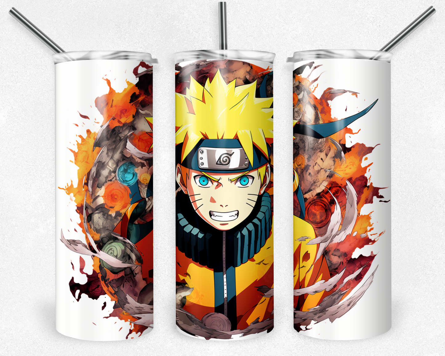 Naruto 20oz Sublimation Tumbler Designs, Anime Straight Skinny Tumbler Wrap PNG