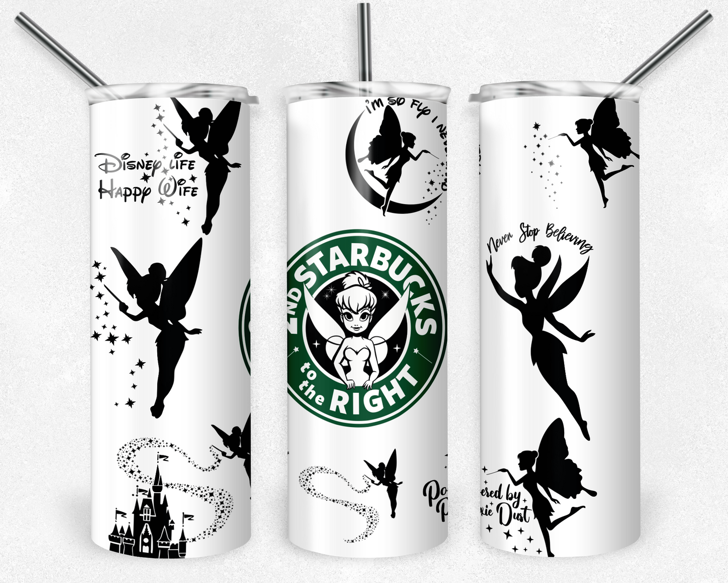 Tinker Bell 20oz Sublimation Tumbler Designs, Tinker Bell Straight Skinny Tumbler Wrap PNG