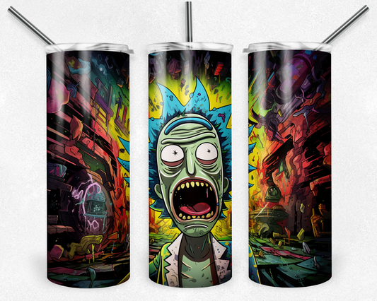 Rick and Morty 20oz Sublimation Tumbler Designs, Rick and Morty Straight Skinny Tumbler Wrap PNG