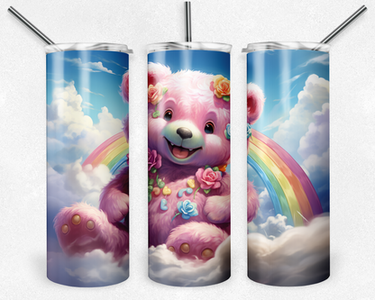 Care Bears 20oz Sublimation Tumbler Designs, Teddy Bear Straight Skinny Tumbler Wrap PNG