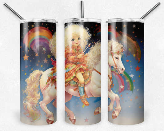 Rainbow Brite 20oz Sublimation Tumbler Designs, Rainbow Brite Straight Skinny Tumbler Wrap PNG