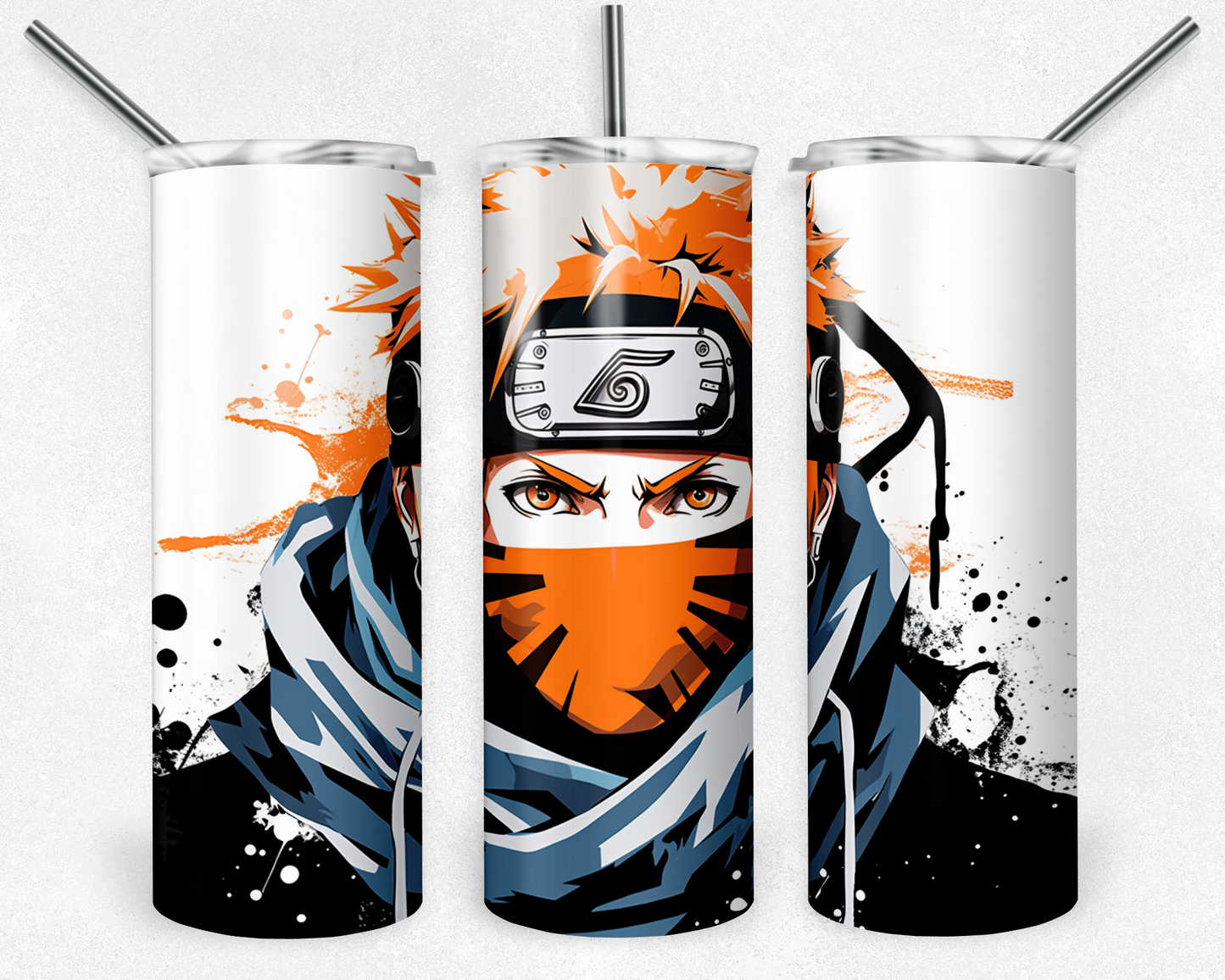 Naruto 20oz Sublimation Tumbler Designs, Anime Straight Skinny Tumbler Wrap PNG