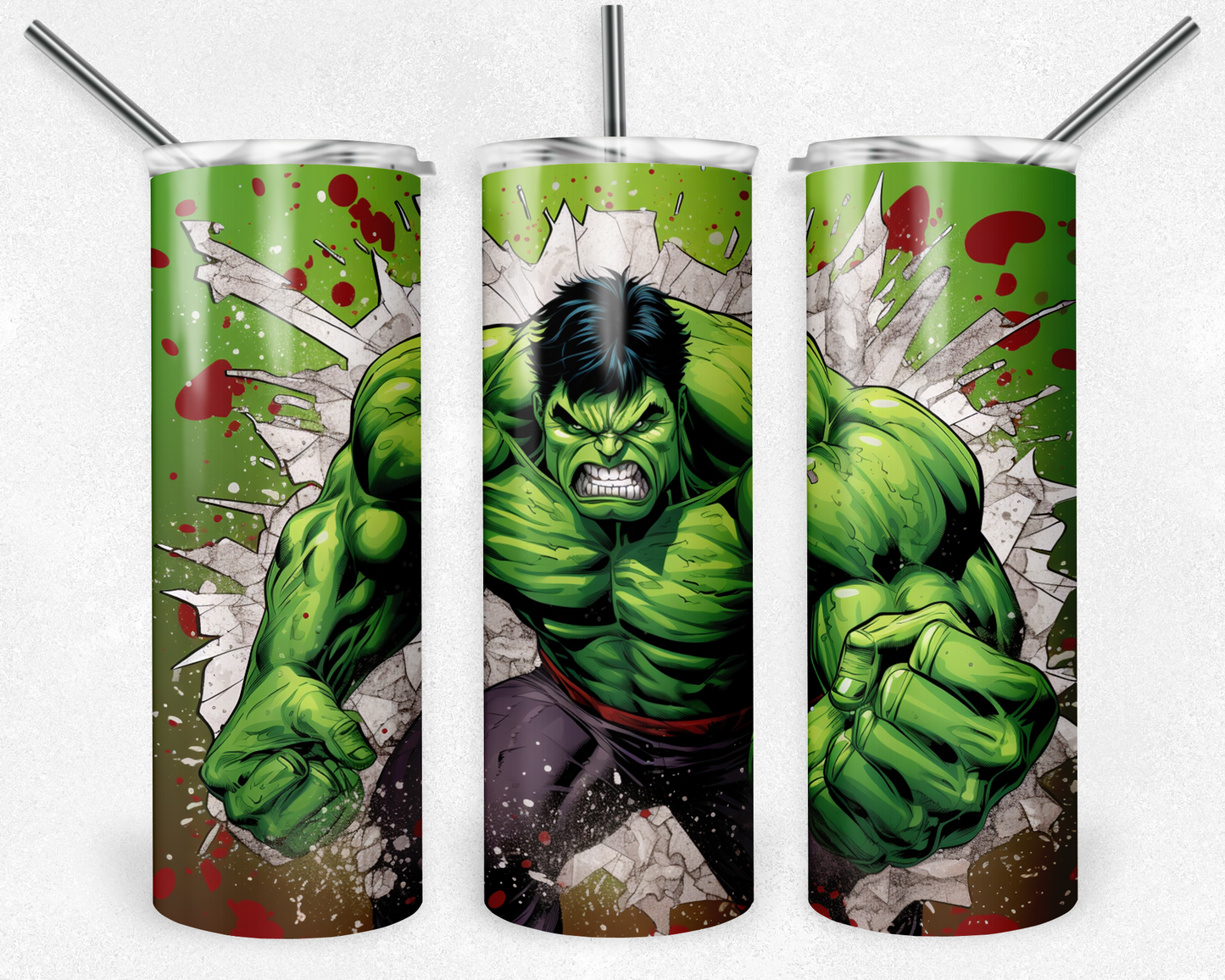 Hulk 20oz Sublimation Tumbler Designs, Superhero Straight Skinny Tumbler Wrap PNG