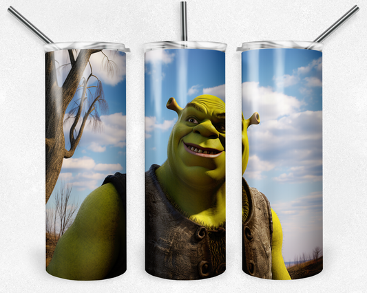 Shrek 20oz Sublimation Tumbler Designs, Shrek Straight Skinny Tumbler Wrap PNG