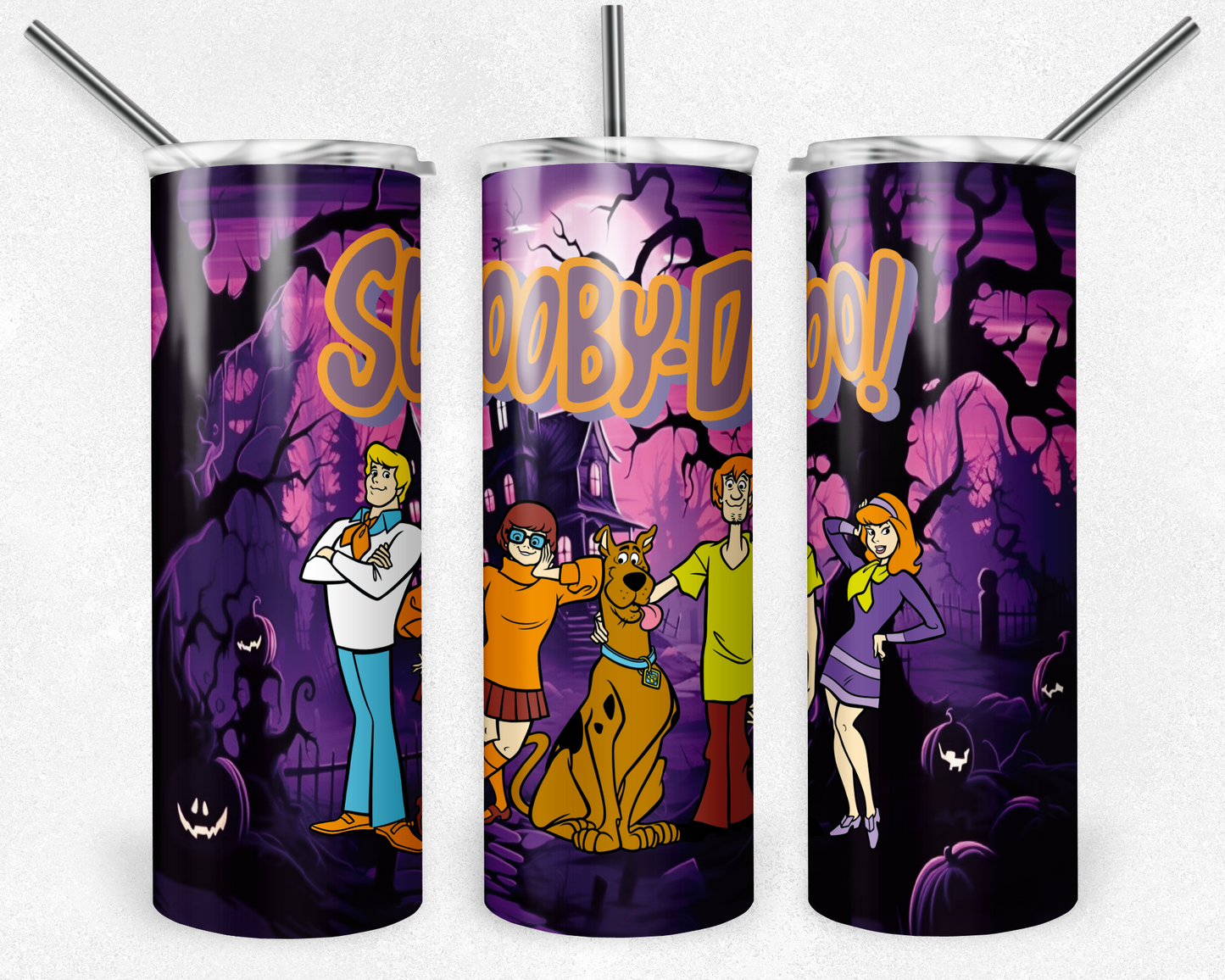 Scooby Doo 20oz Sublimation Tumbler Designs, Scooby Doo Straight Skinny Tumbler Wrap PNG