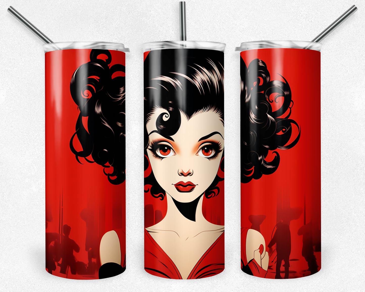 Betty Boop 20oz Sublimation Tumbler Designs, Betty Boop  Straight Skinny Tumbler Wrap PNG