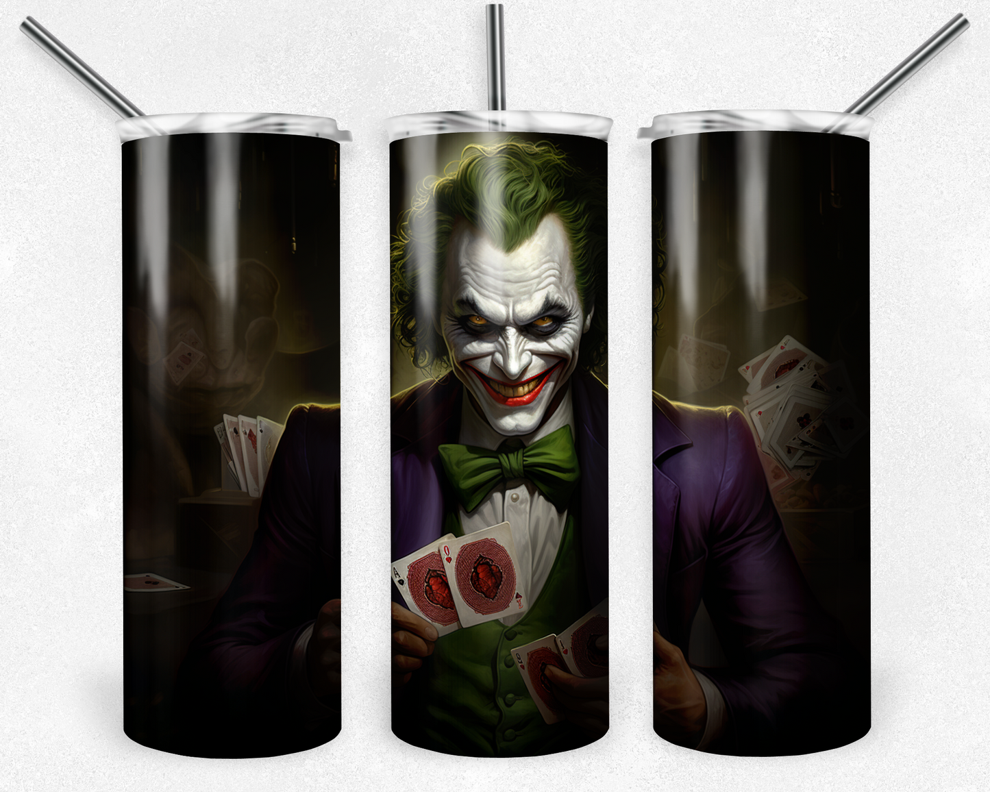 Joker 20oz Sublimation Tumbler Designs, Joker Straight Skinny Tumbler Wrap PNG