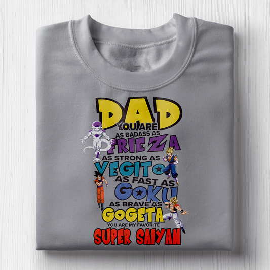 Super Saiyan Dad Sublimation PNG, Dragon Ball Z Father's Day Shirt Design