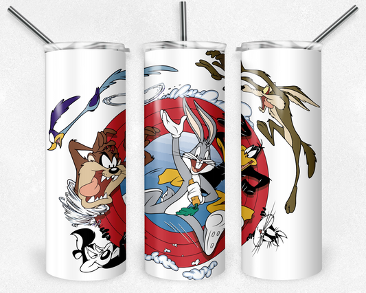 Looney Tunes 20oz Sublimation Tumbler Designs, Cartoon Straight Skinny Tumbler Wrap PNG