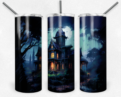 Haunted Mansion 20oz Sublimation Tumbler Designs, Haunted Mansion Straight Skinny Tumbler Wrap PNG