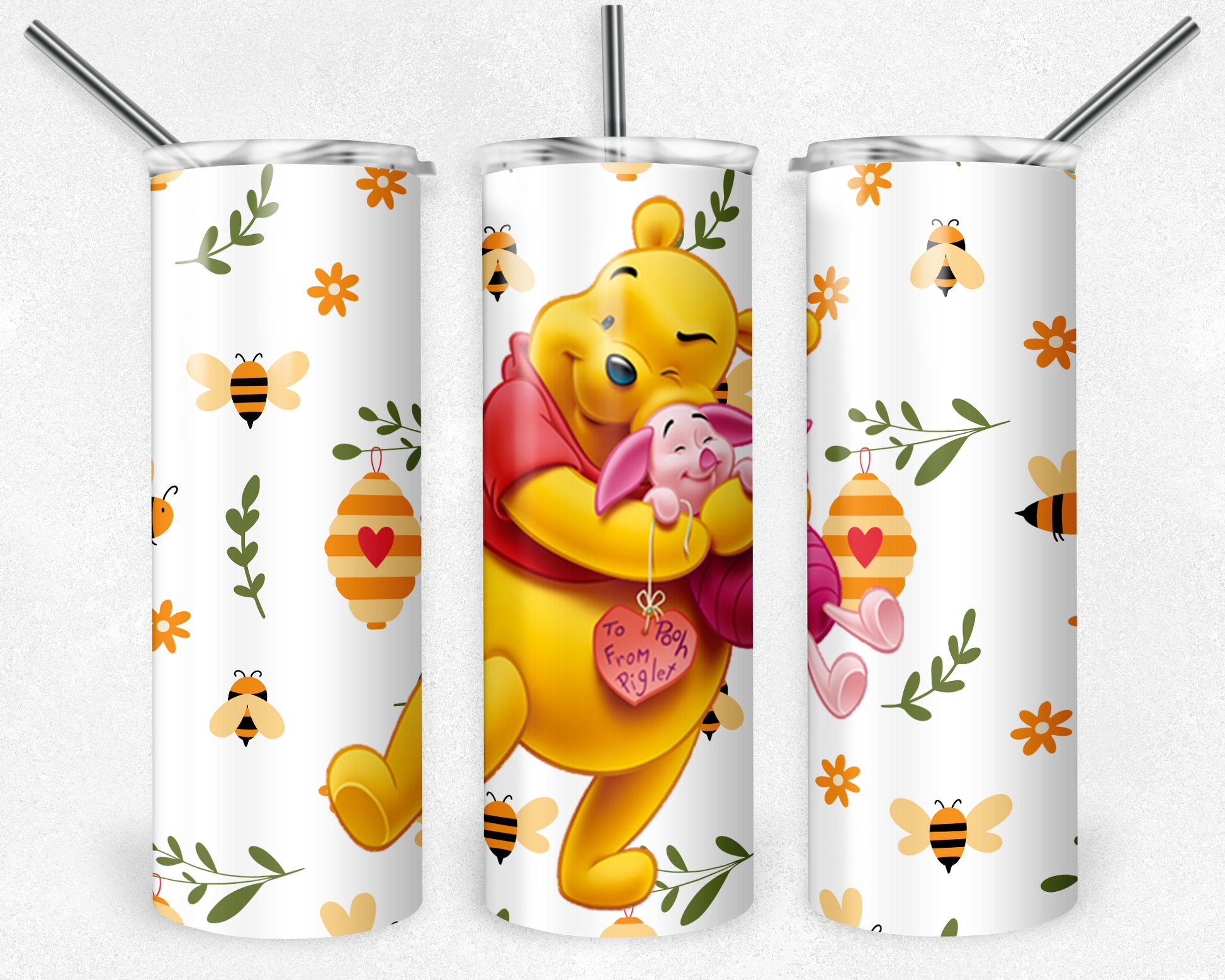 Winnie The Pooh Cartoon Tumbler, Pooh 20oz Skinny Tumbler, D - Inspire  Uplift