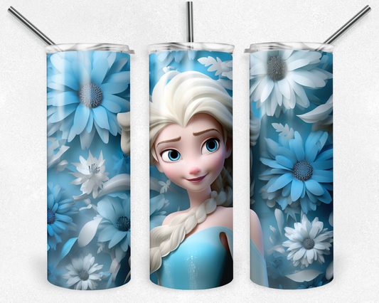 Frozen 20oz Sublimation Tumbler Designs, Frozen Straight Skinny Tumbler Wrap PNG