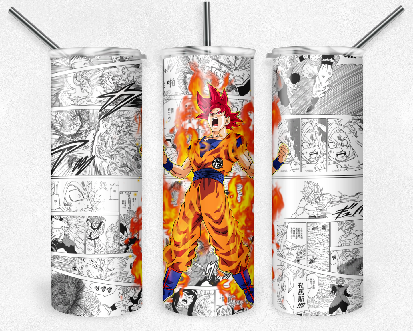 Dragon Ball Z 20oz Sublimation Tumbler Designs, Anime Straight Skinny Tumbler Wrap PNG