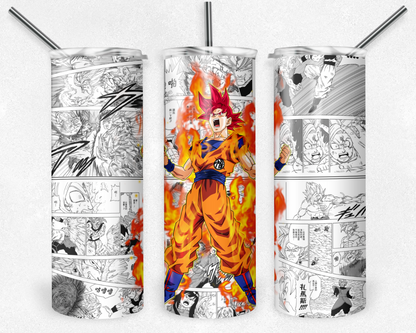 Dragon Ball Z 20oz Sublimation Tumbler Designs, Anime Straight Skinny Tumbler Wrap PNG