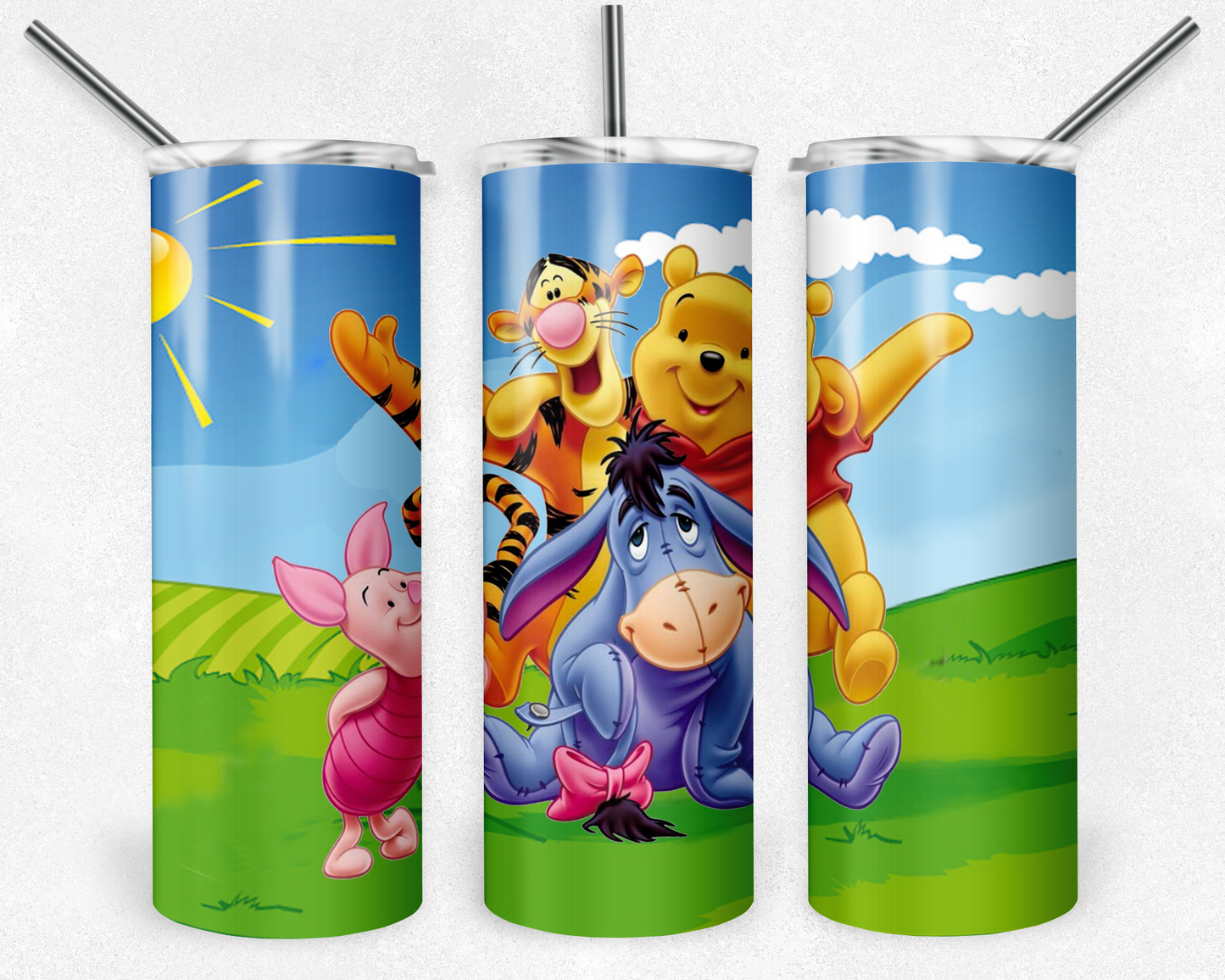 Winnie the Pooh 20oz Sublimation Tumbler Designs, Winnie the Pooh Straight Skinny Tumbler Wrap PNG