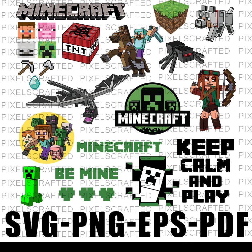 Minecraft SVG Bundle, Game Vector, Minecraft Cut file