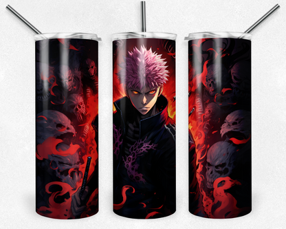 Jujutsu Kaisen 20oz Sublimation Tumbler Designs, Anime Straight Skinny Tumbler Wrap PNG