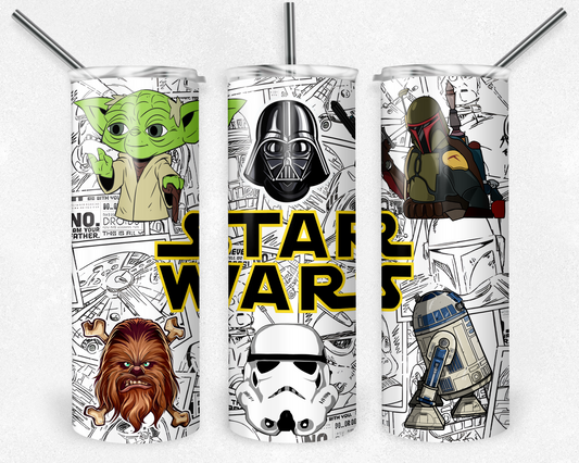 Star Wars 20oz Sublimation Tumbler Designs, Star Wars Straight Skinny Tumbler Wrap PNG