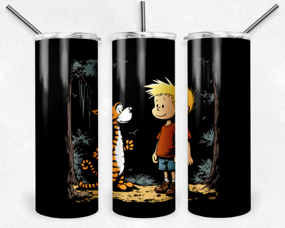 Calvin and Hobbes 20oz Sublimation Tumbler Designs, Calvin and Hobbes Straight Skinny Tumbler Wrap PNG