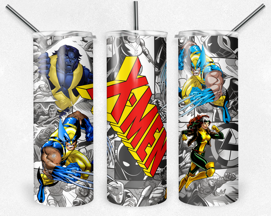 The Wolverine 20oz Sublimation Tumbler Designs, Xmen Straight Skinny Tumbler Wrap PNG