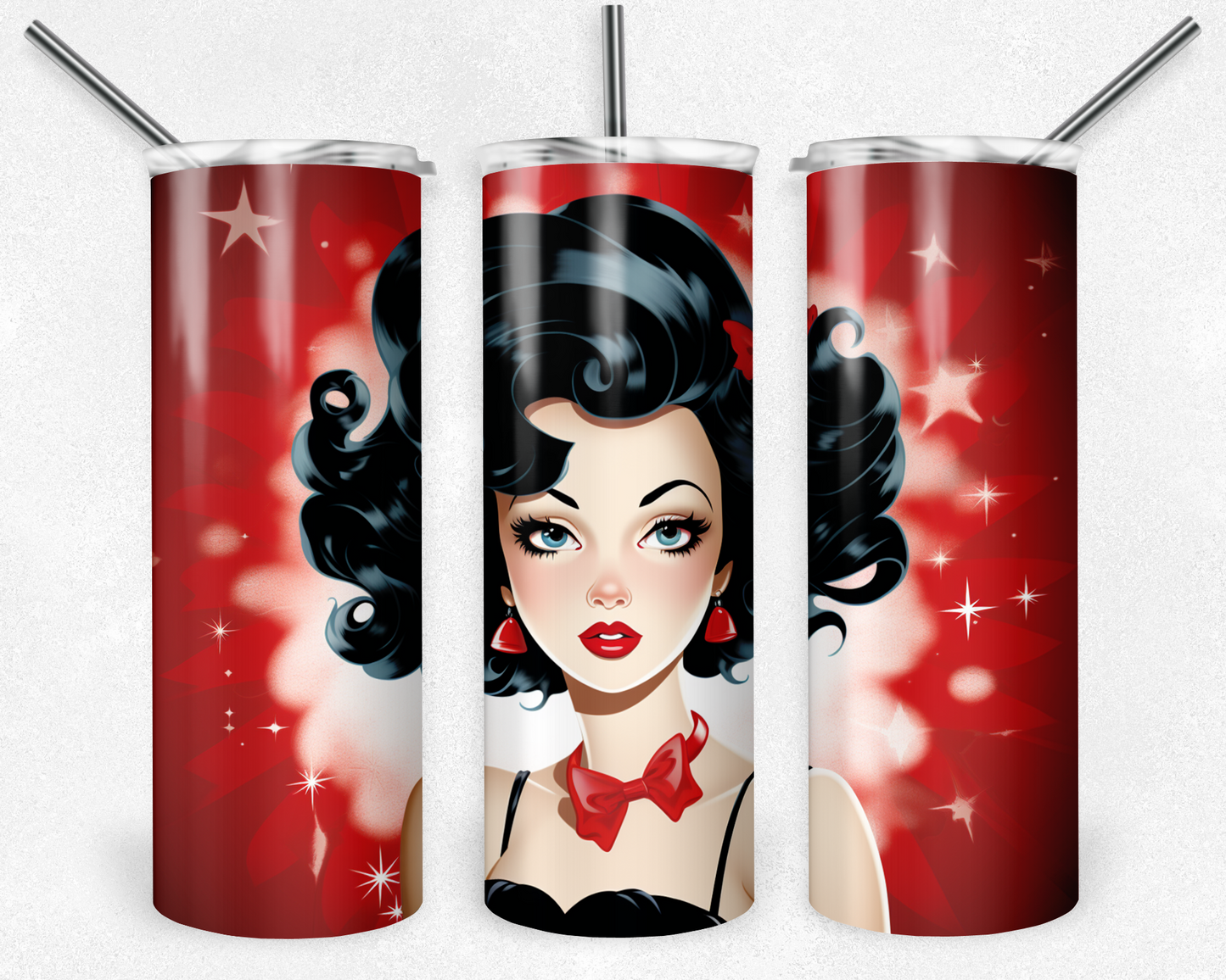 Betty Boop 20oz Sublimation Tumbler Designs, Betty Boop  Straight Skinny Tumbler Wrap PNG