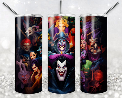 Disney Villain 20oz Sublimation Tumbler Designs, Maleficent Straight Skinny Tumbler Wrap PNG