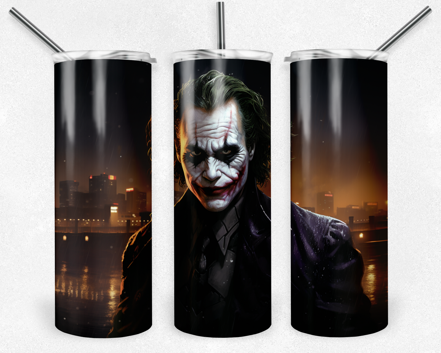 Joker 20oz Sublimation Tumbler Designs, Joker Straight Skinny Tumbler Wrap PNG