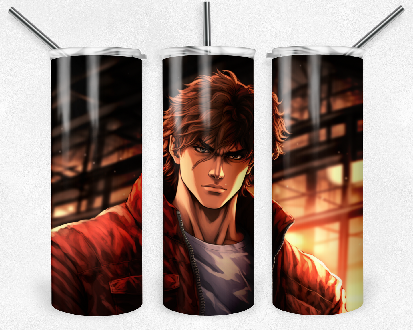 Baki the Grappler 20oz Sublimation Tumbler Designs, Baki the Grappler Straight Skinny Tumbler Wrap PNG