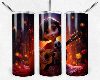 Disney Coco 20oz Sublimation Tumbler Designs, Coco Straight Skinny Tumbler Wrap PNG