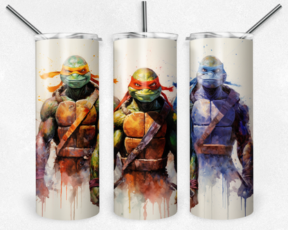 Ninja Turtles 20oz Sublimation Tumbler Designs, Teenage Mutant Ninja Turtles Straight Skinny Tumbler Wrap PNG