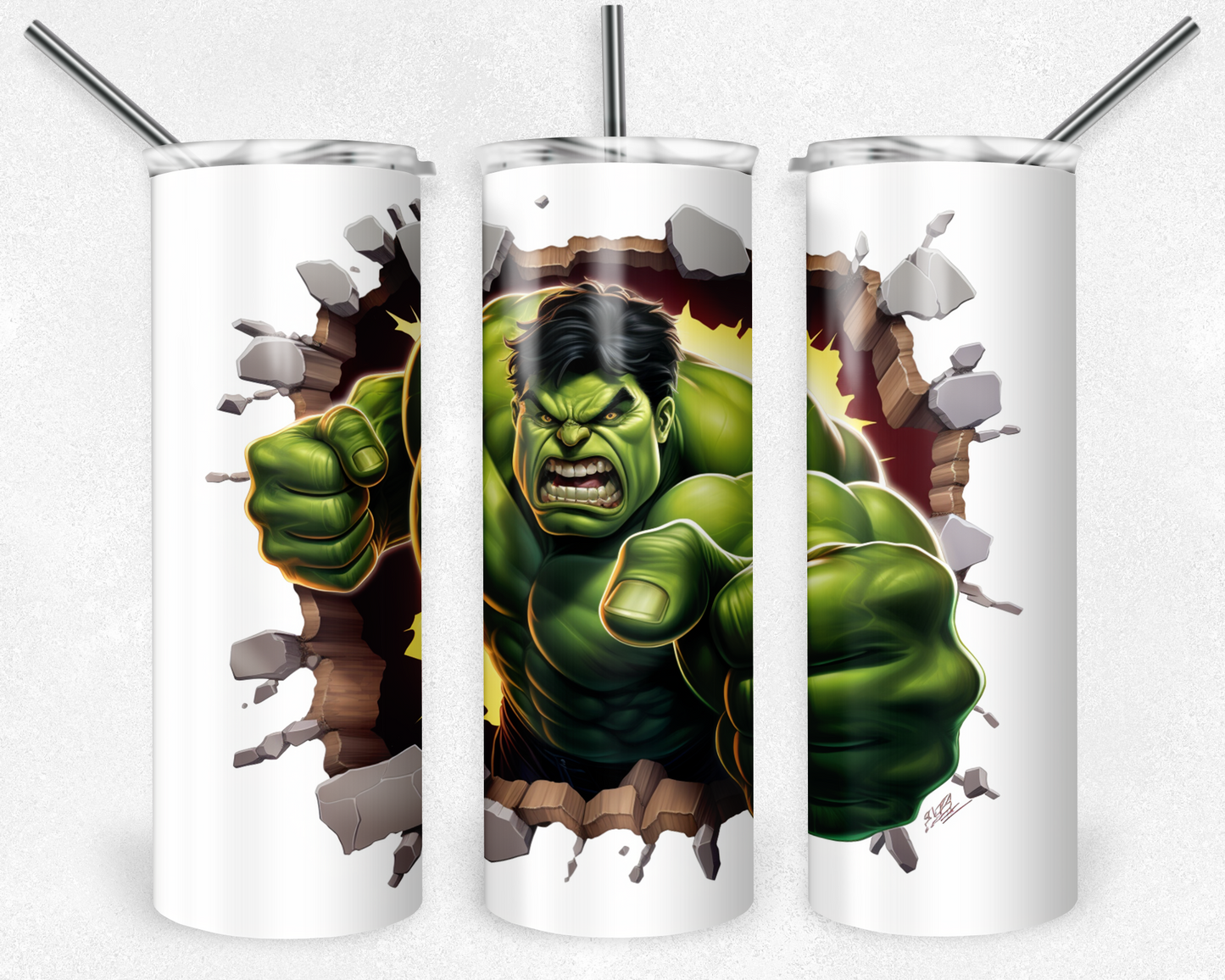 Hulk 20oz Sublimation Tumbler Designs, Superhero Straight Skinny Tumbler Wrap PNG