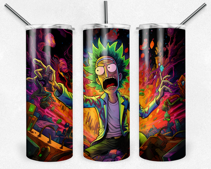 Rick and Morty 20oz Sublimation Tumbler Designs, Rick and Morty Straight Skinny Tumbler Wrap PNG