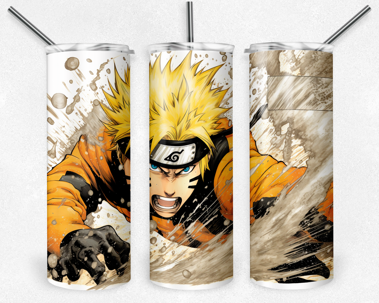 Naruto 20oz Sublimation Tumbler Designs, Anime Straight Skinny Tumbler Wrap PNG