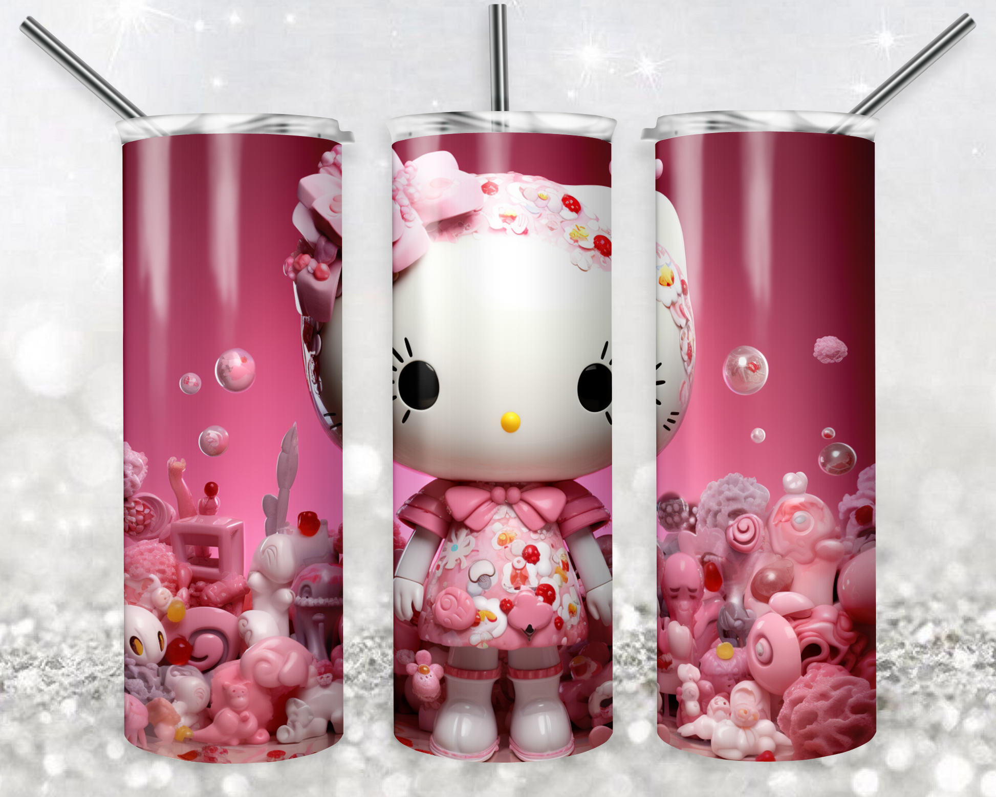 Hello Kitty Delight: 16oz Glass Tumbler - Adorable and Playful Design