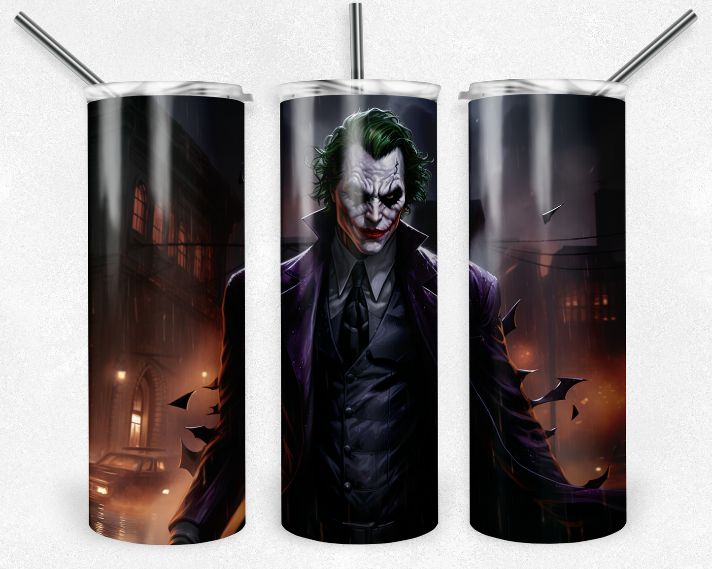 Joker 20oz Sublimation Tumbler Designs, Joker Straight Skinny Tumbler Wrap PNG