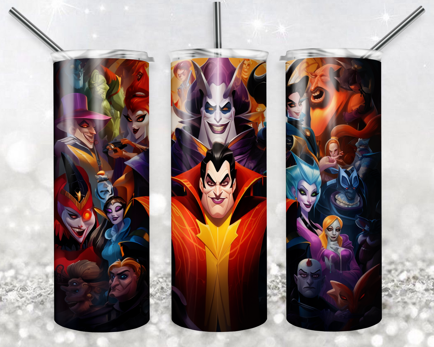 Disney Villain 20oz Sublimation Tumbler Designs, Maleficent Straight Skinny Tumbler Wrap PNG