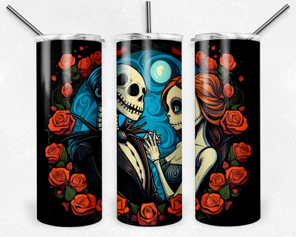 Jack Skellington 20oz Sublimation Tumbler Designs, Nightmare Before Christmas Straight Skinny Tumbler Wrap PNG