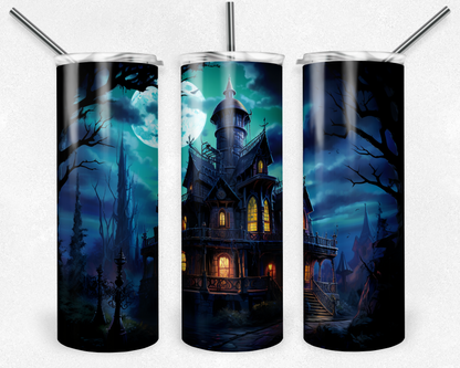 Haunted Mansion 20oz Sublimation Tumbler Designs, Haunted Mansion Straight Skinny Tumbler Wrap PNG