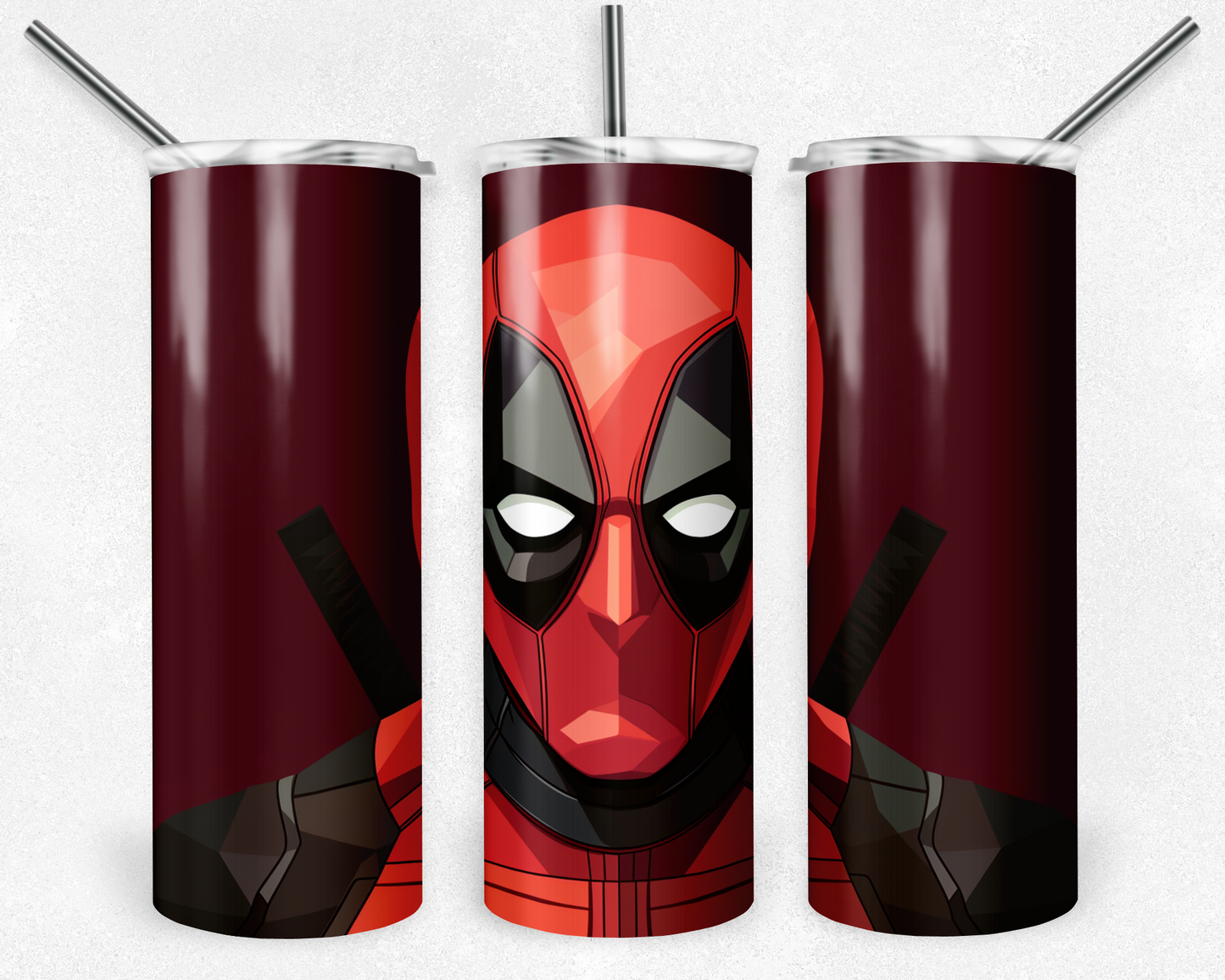 Deadpool 20oz Sublimation Tumbler Designs, Superhero Straight Skinny Tumbler Wrap PNG