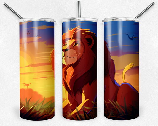 Lion King 20oz Sublimation Tumbler Designs, Lion King Straight Skinny Tumbler Wrap PNG