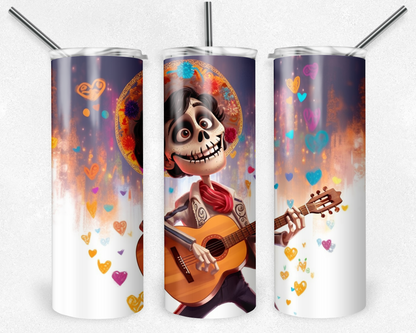 Disney Coco 20oz Sublimation Tumbler Designs, Coco Straight Skinny Tumbler Wrap PNG