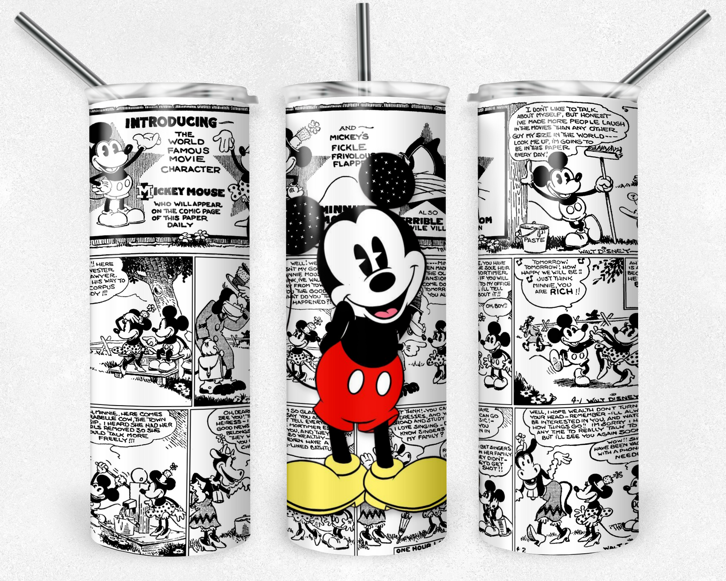 Mickey Mouse 20oz Sublimation Tumbler Designs, Disney Straight Skinny Tumbler Wrap PNG